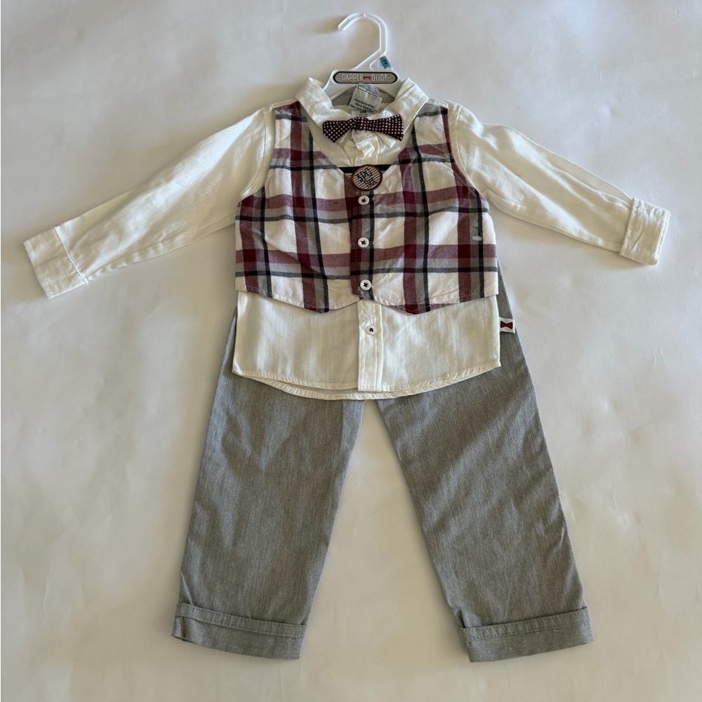 Plaid Vest and Bow Tie Baby Outfit